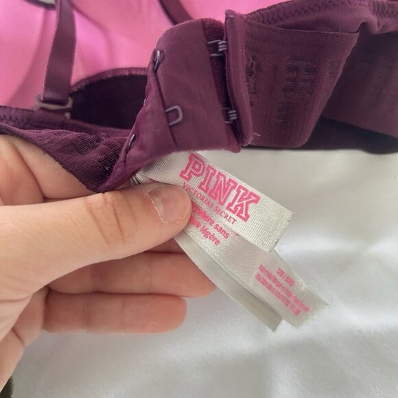 PINK Victoria's Secret Women's Burgundy Bra - Picture 5 of 7